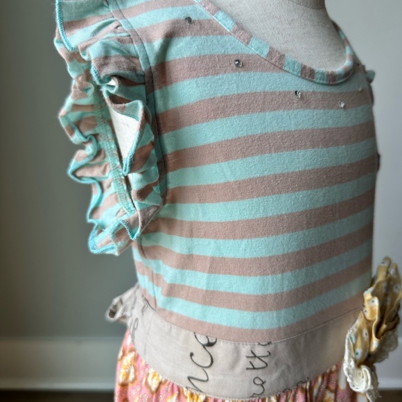 MUSTARD PIE Striped Multicolor Kids Dress SIZE 4T made in India - Picture 8 of 14